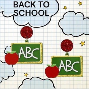 ABC Chalkboard Teacher Acrylic Earrings